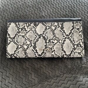 Steve Madden Black and White Snakeskin Clutch
